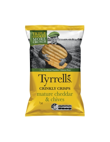 Tyrells Cheddar & Bieslook 75g x 12