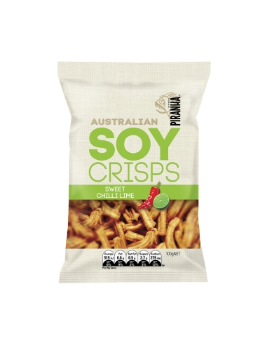 Piranha Soy Crisps Dolce Chilli Lime 100g x 14