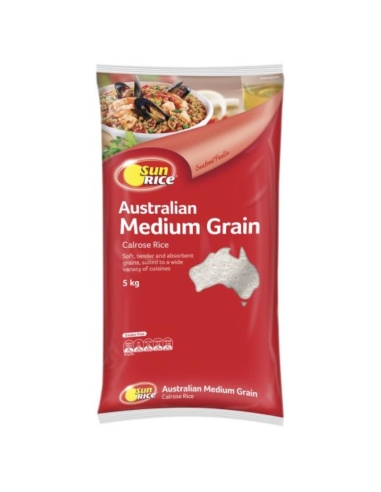 Sunrice White Medium Grain Rice 5kg x 1