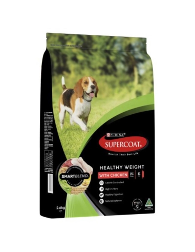 Purina Supercoat Gezond gewicht kippenvoer voor huisdieren 2,6 kg x 1