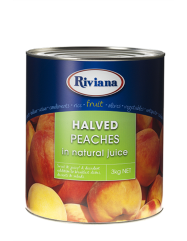 Riviana Pesche Halves in Succo naturale Sud Africa 3kg x 1