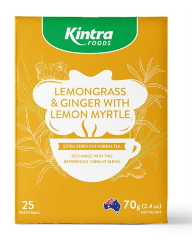 Kintra Sac à Thé Lémongrass avec Ginger, Lemon Myrtle 25 Pack 65g x 1