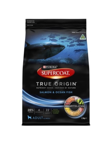 Purina Supercoat Echte originele zalm en oceaanvis volwassen hondenvoer 2,5 kg x 4