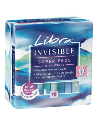 Libra Invisible Wings Super Pads, 10er-Pack x 1