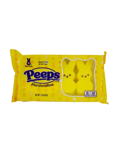 Peeps gelbe Marshmallow-Hasen, 4er-Pack, 42 g x 24 Stück