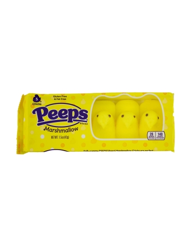 Peeps gelbe Marshmallow-Küken, 4er-Pack, 42 g x 24 Stück