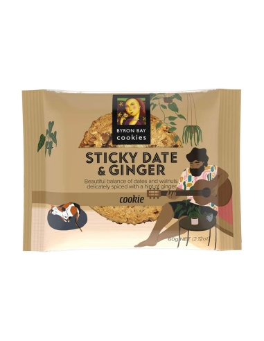 Byron Bay Cookie Sticky Date & Gemberkoekje 60g x 12