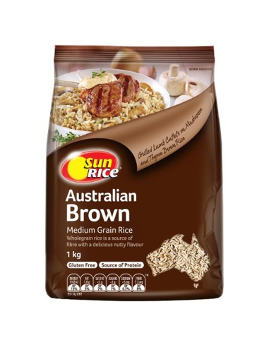 Sunrice Średnioziarnisty ryż brązowy 1 kg x 1 kg