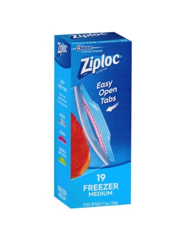 Ziploc Bolsa de congelador medio 19 paquete x 9