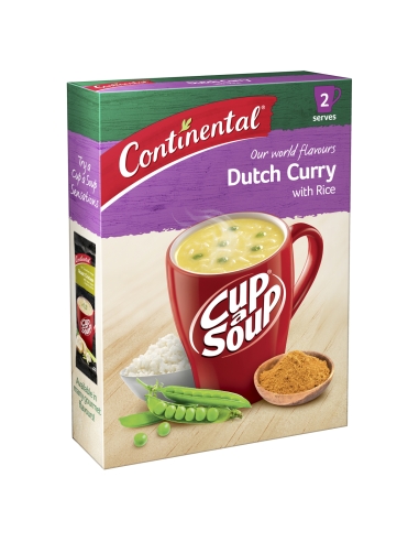 Kontinentale herzhafte holländische Curry-Cup-a-Suppe, 2 Portionen, 2er-Pack x 1