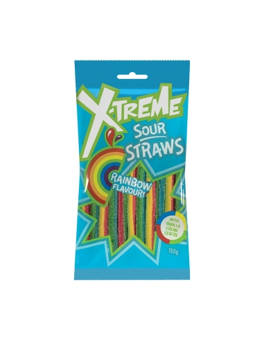 x-treme Sour Straws Rainbow 150g x 12