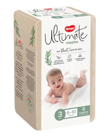 Huggies Couches Ultimate taille 3 Crawler, paquet de 8 x 1