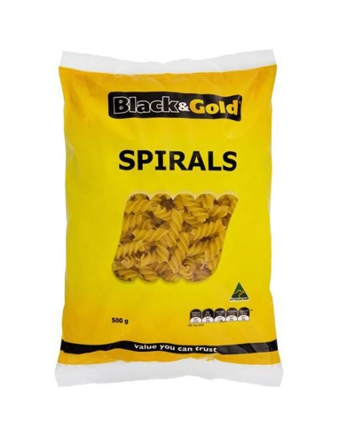 Black & Gold Pasta Espirales 500g x 1