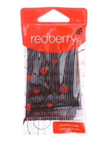 Redberry Kingsize zwarte bobbypins, 48 stuks, 6 stuks