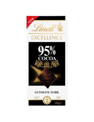 Lindt 95 % chocolat noir Excel 80gm x 20