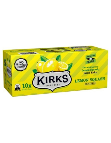 Kirks Lemon Soft Drink 375m 10 Pack x 1