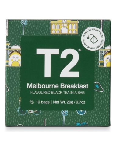 T2 Bustine di tè Melbourne Breakfast, confezione da 10 x 6