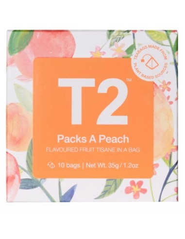 T2 Packs A Melocotón Bolsitas de Té 10 Paquete x 6