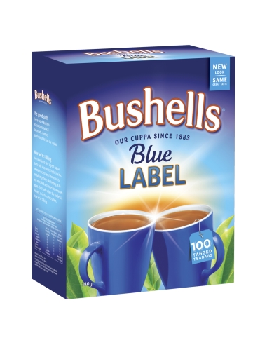 Bolso de té de Bushell Blue Label 100 Pack x 1