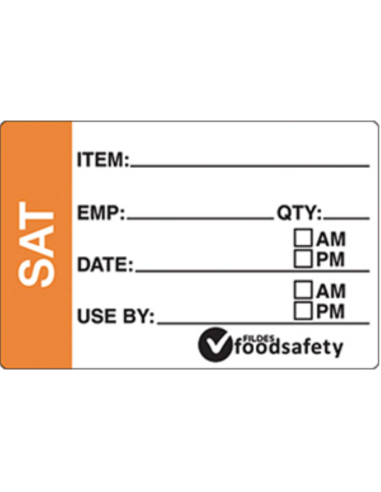 Fildes Labels Removable Prep Saturday 49 X 75mm 250 Pack x 1