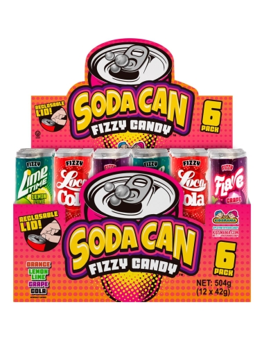 ソーダ缶 フリジーキャンディ 6パック 42g x 12