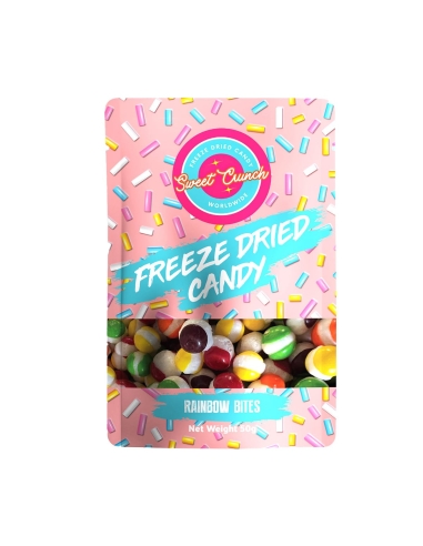 Zoete Crunch Vriesgedroogde snoep Rainbow Bijtjes 50 g x 10