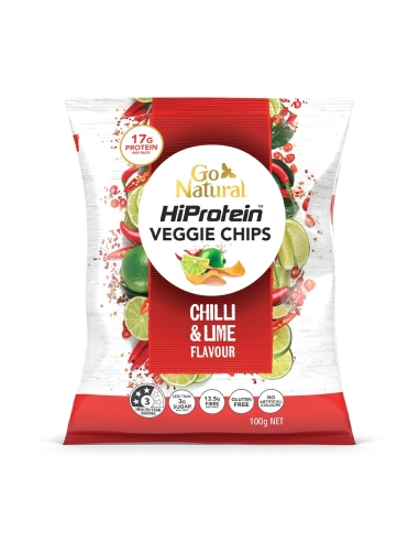 Go Natural Chips de verduras de hiproteína Chilli & Lime Sabor 100g x 5