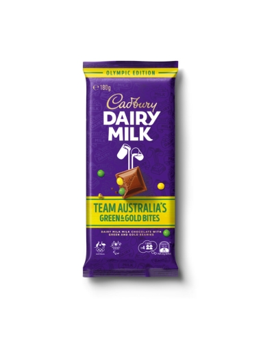 Cadbury Dairy Milk Team Australia Grün & Gold Block 170g x 16
