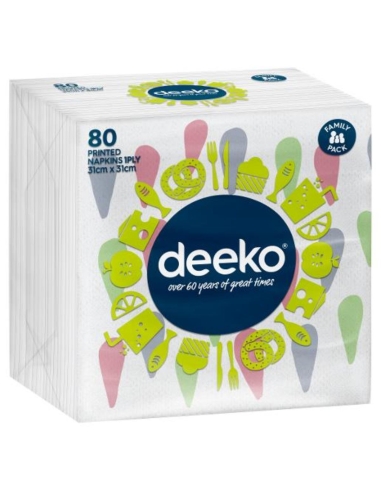 Deeko Napkin Luncheon 1ply Print 80 Pack x 1