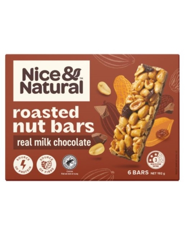 Nice & Natural Schokolade geröstete Nut Bar 192gm x 8