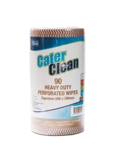 Cater Clean Wipes x 1 Heavy Duty Espresso 50 by 30cm 90 Pack x 1