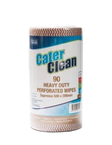 Cater Clean Wipes x 1 Heavy Duty Espresso 50 por 30cm 90 Pack x 1