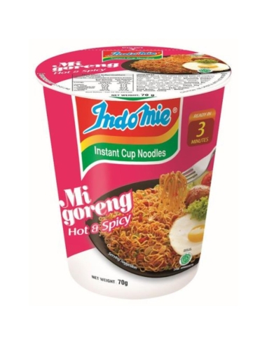 Indomie Hot & Spicy Noodle Cup 70g x 12