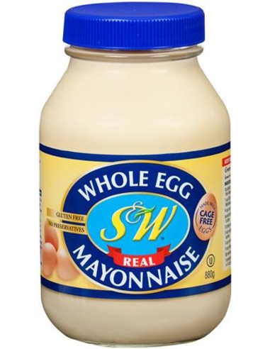 S & W Mayonnaise entière d'oeuf 880g x 1