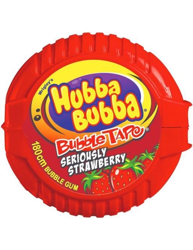 Wrigleys Hubba Bubba Bubble Gum Strawberry Tape 56g x 12