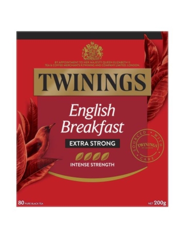 Twinings Extra Borse da tè per la colazione inglese forti 80 Pack x 1