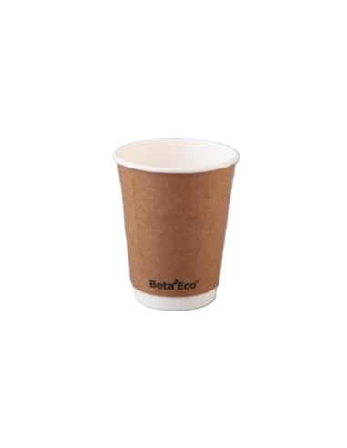 Anchor Cups 355ml 12oz Double Wall Kraft Brown Beta Eco 25 Pack x 1