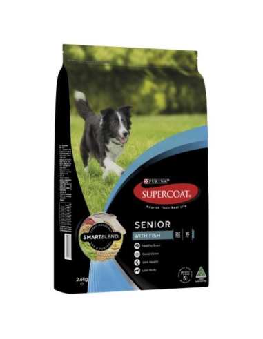 Purina Supercoat Senior Fish Pet Food 2.6kg x 1