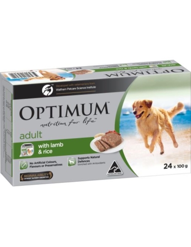 Optimum Lamb & Rice Dog Food 100g x 24