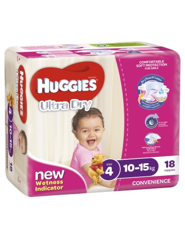 Huggies Lot de 18 couches pour petites filles x 1