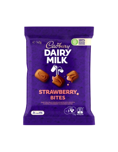 Cadbury Bites de fraise de laitier 142g x 1