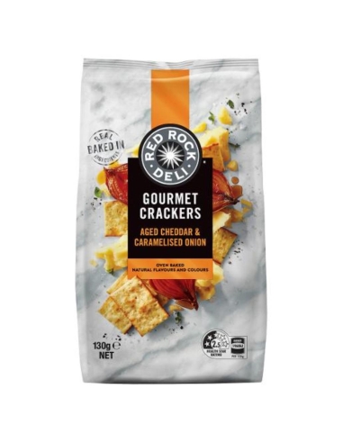 Red Rock Deli Cipolla & Cheddar Crackers 130g x 8