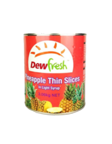 Dewfresh Piña Thinly Sliced In Light Syrup 3kg x 1