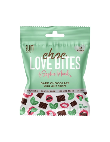 Slim Secrets Love Bites Chocolat noir à la menthe 35 g x 12