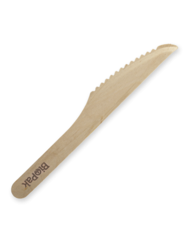 Biopak Couteau en bois 16cm 100 Pack x 1