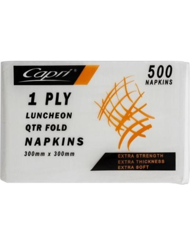 Capri Almuerzo Napkins White 1ply 500 Pack x 1