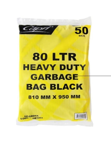 Capri Borse di Garbage Heavy Duty Nero 50 Pack x 1