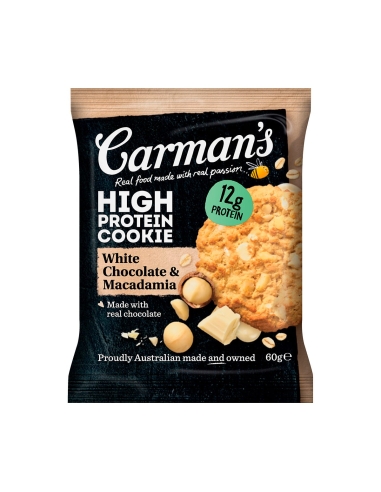 Carman's White Choc & Macadamia Cookie di proteine 60g x 12