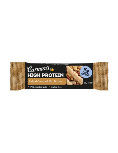 Carman's High Protein Bar Salted Caramel Nut Butter 60g x 9