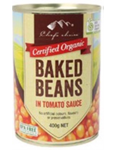 Chefs Choice Gebakken bonen in tomatensaus gecertificeerd Organic 400 g x 1